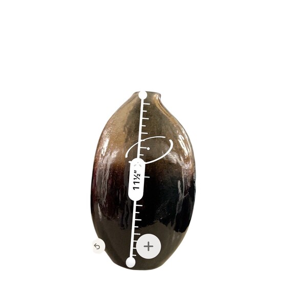 Italian Hand Blown Vase Murano Style 17.5” Amber Crackle Heavy Vintage - Picture 7 of 8